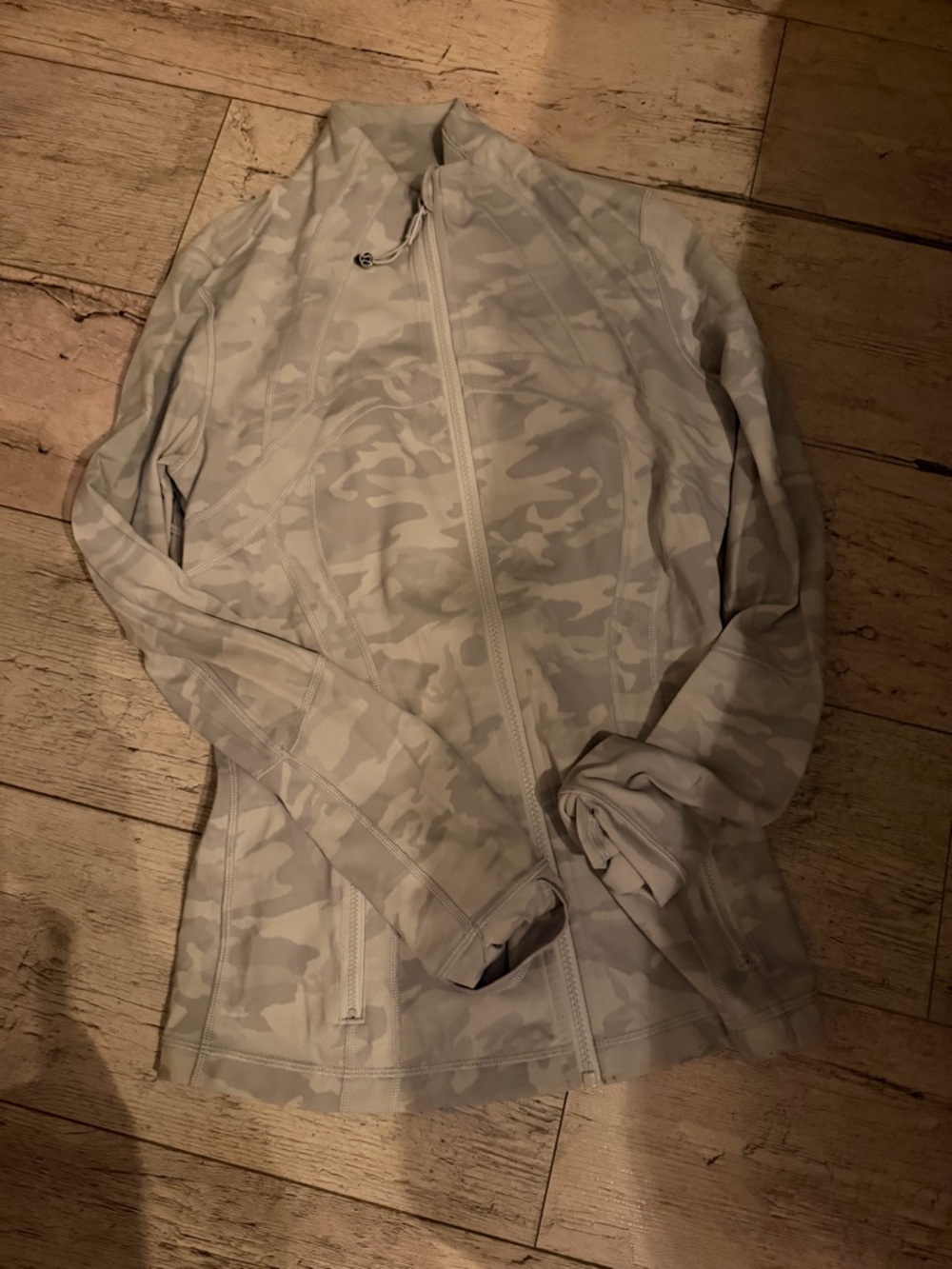 Light Gray Camo Zip-Up Jacket
